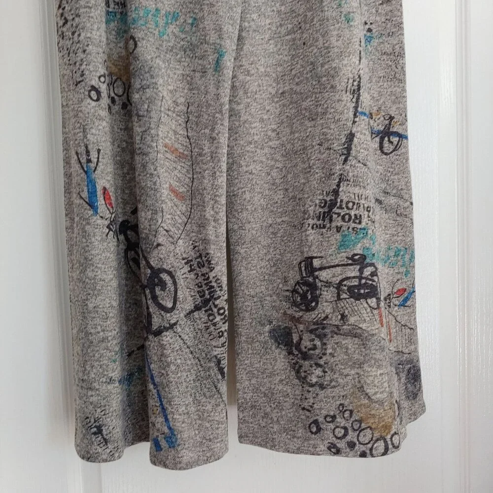 Inoah Freedom Art Knit Pants Whimsical Urban Graphic Print Streetwear M - Picture 11 of 13
